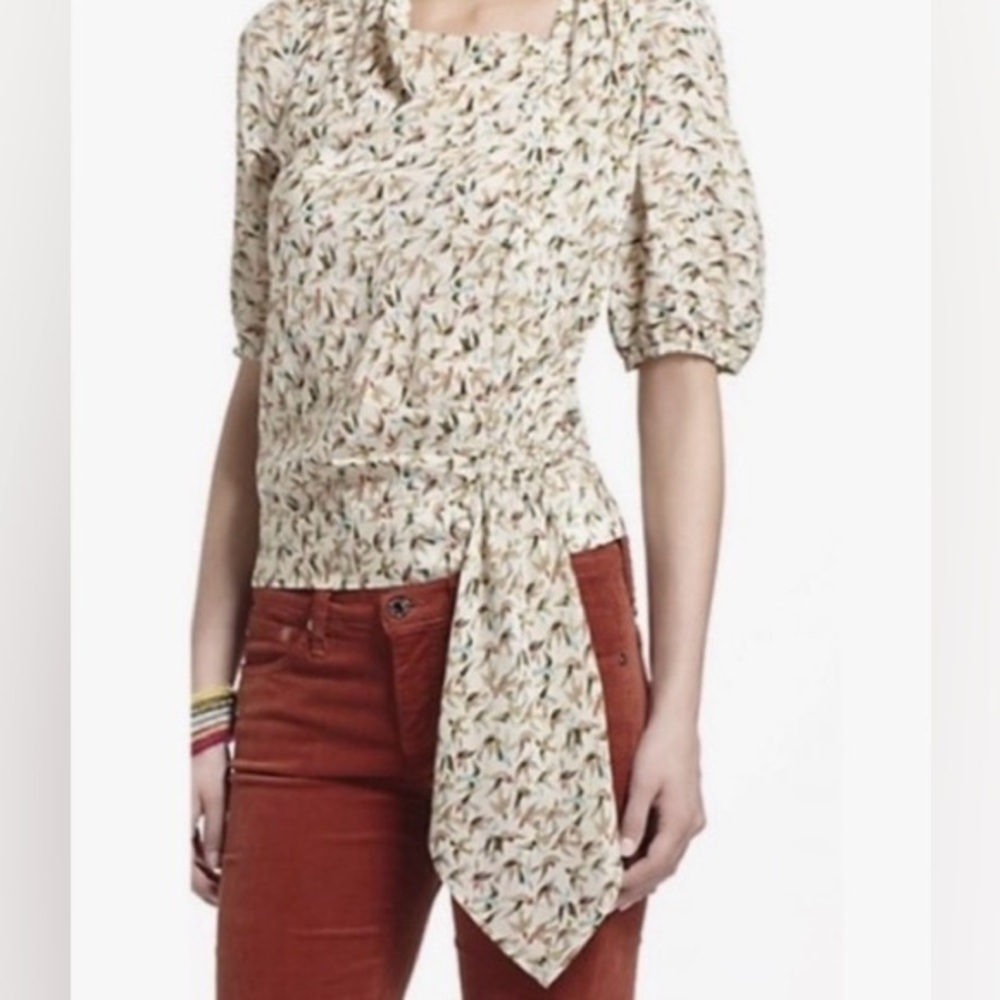 LEIFNOTES | Anthropology Silk Floral Print Top